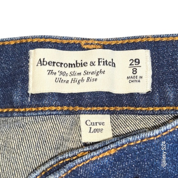 Abercrombie & Fitch The 90s Slim Straight Ultra High Rise Jeans 29 Blue - Picture 4 of 4